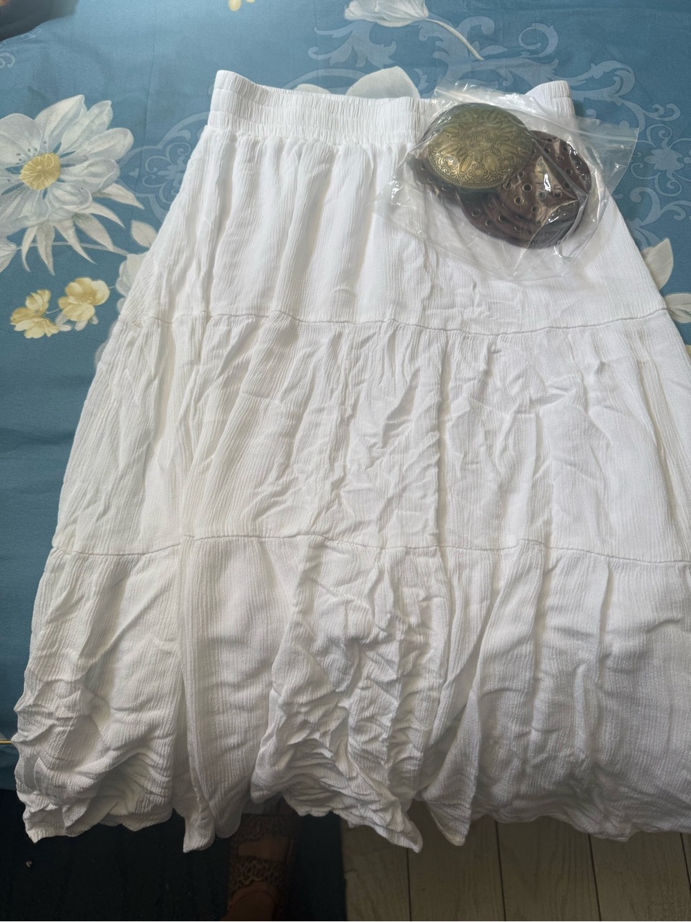 Women’s White Tiered Maxi Skirt